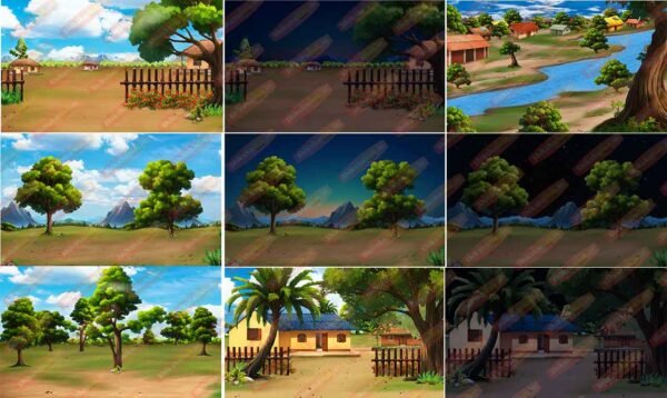 Village Background - JPG only (Pack of 50) - Image 10