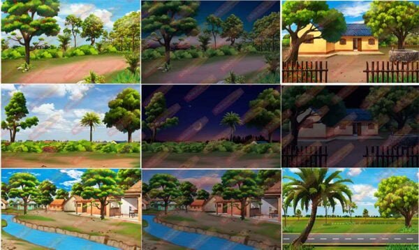 Village Background - JPG only (Pack of 50) - Image 7