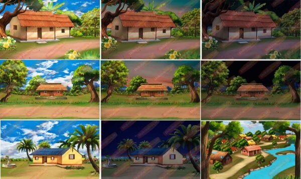 Village Background - JPG only (Pack of 50) - Image 9