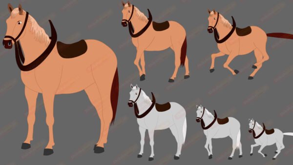 Horse Character with Walking and Running (Fla File)