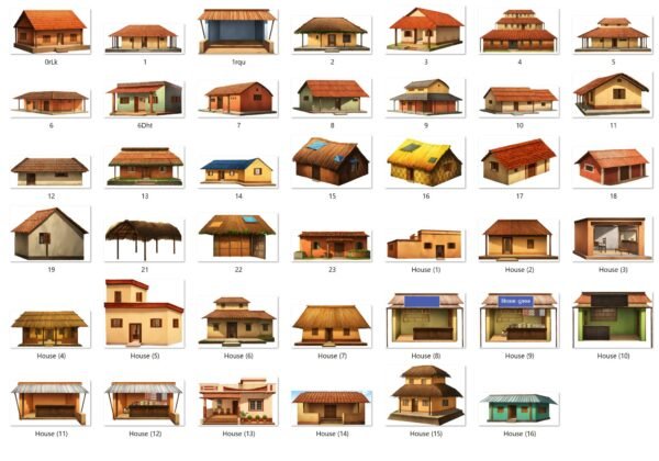 House in Png file (Pack of 40)
