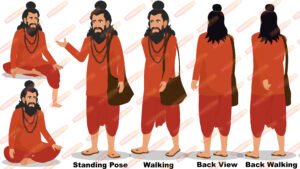 Indian Sadhu Vector Character (Fla File)