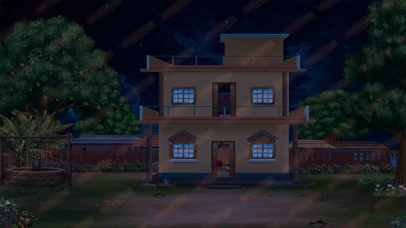 Building House in Village Background - (PSD File) - Image 2