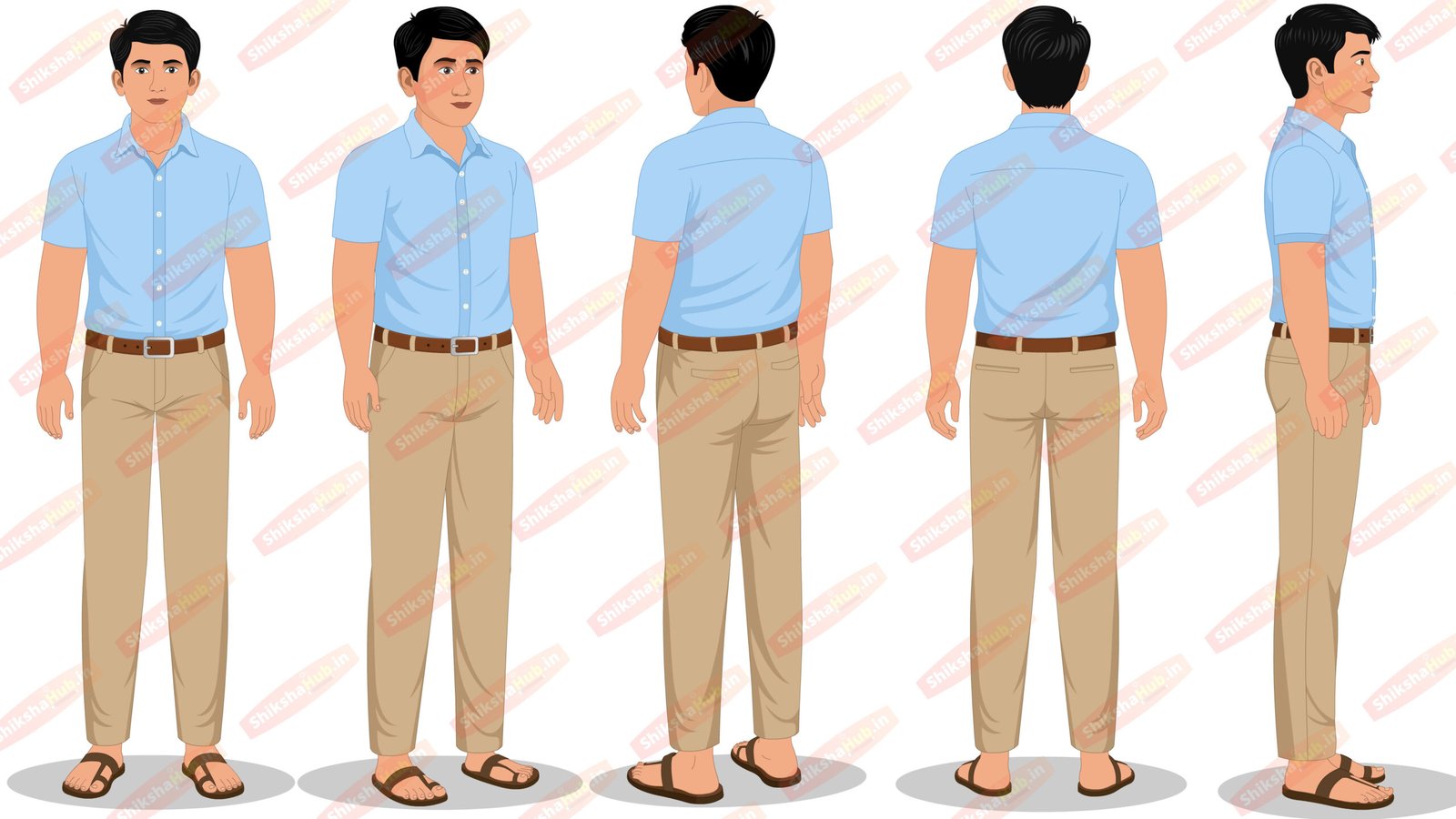 Young Men Vector Character with ALL POSES (fla files)